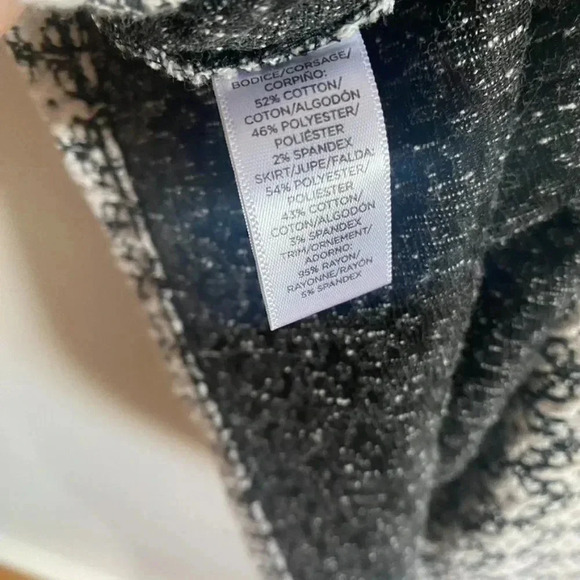 Ann Taylor LOFT Black and White Fit and Flare Dress - Picture 8 of 15